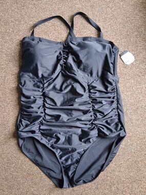 torrid Black Ruched One-Piece Swimsuit